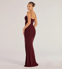 Milena Faux Pearl Mesh High Slit Mermaid Dress