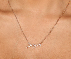 Dainty Drippin Rhinestone Necklace