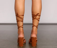 So Extra Lace Up Block Heels