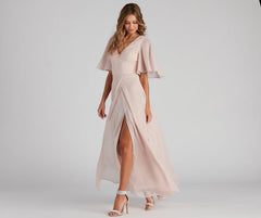 Greta Formal High Slit Chiffon Dress