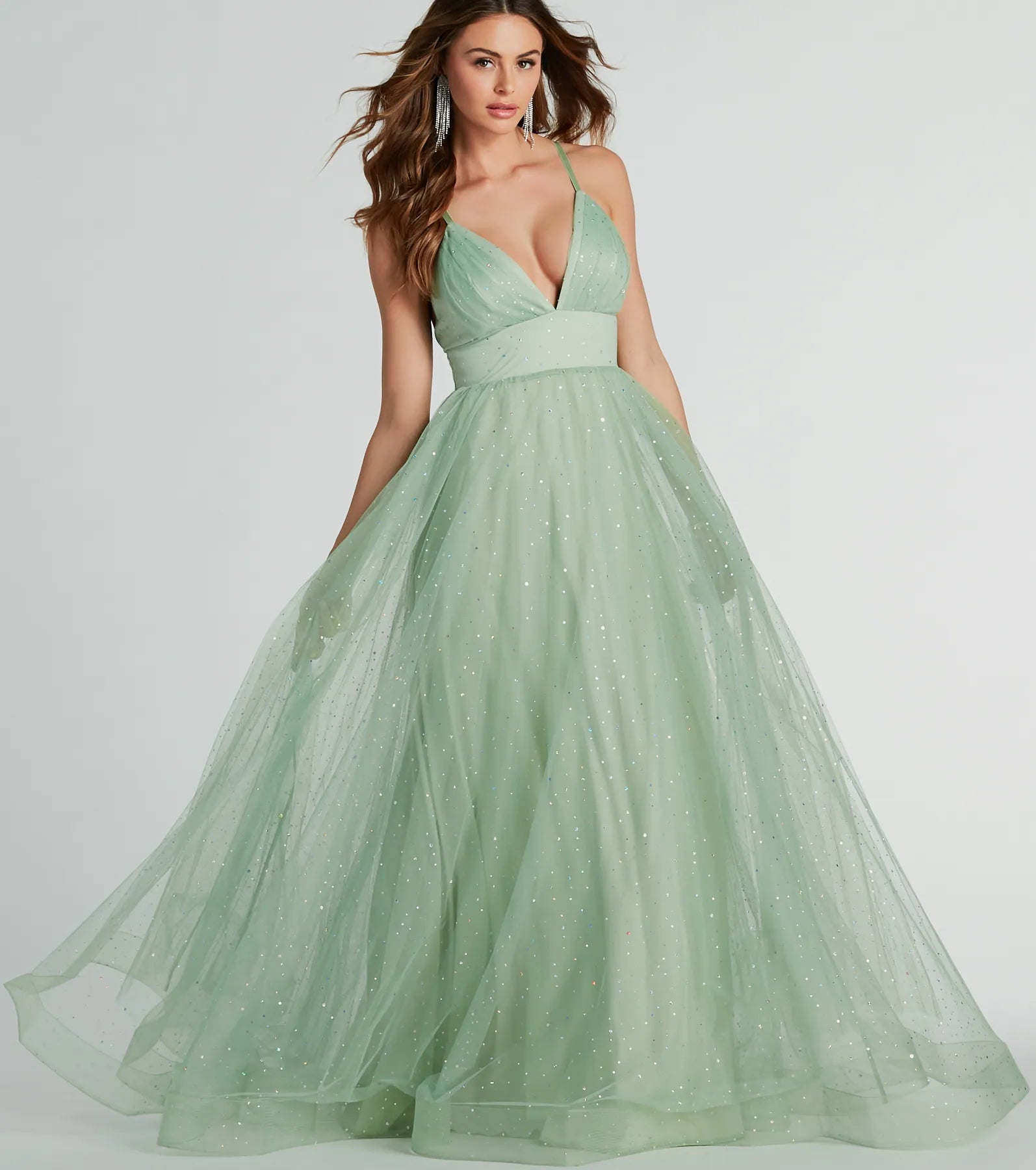 Vanessa V-Neck Tulle Gown