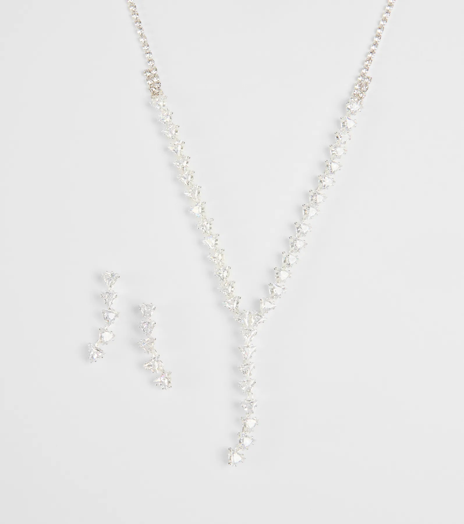 Perfectly Brilliant Cubic Zirconia Necklace And Earrings Set