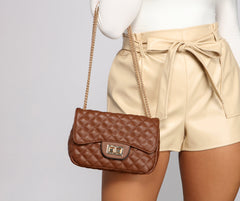 Trendy Turnlock Quilted Diamond Crossbody